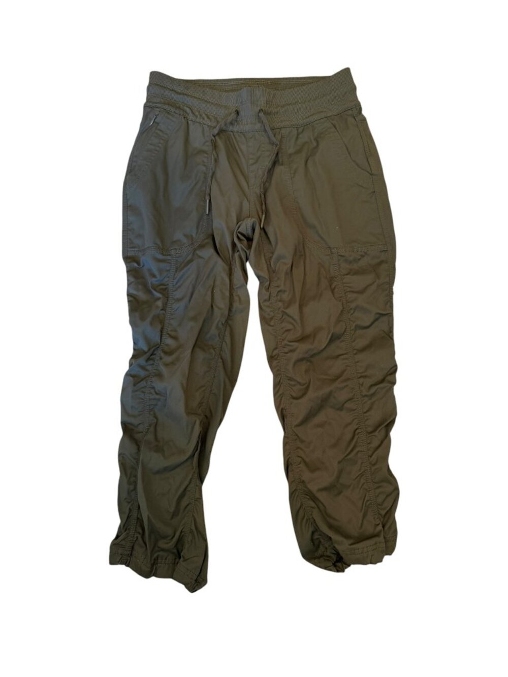 The North Face "Aphrodite 2.0" Olive Ruched Active Jogger Pants Small